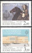Finland 1990 Helsinki University/ Queen Christiana/ Horse/ Buildings/Architecture/ Animals/ Transport/ Education 2v set (n43005)