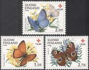 Finland 1990 Red Cross/ Butterflies/ Insects/ Health/ Nature/ Flowers 3v set (n32554)