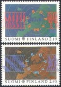 Finland 1991 Europa/ Space/ Maps/ Satellite/ Radio Dish Aerial/ Astronaut 2v (n41512)