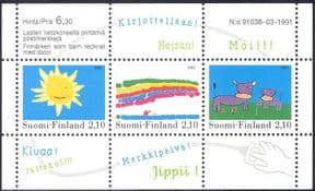 Finland 1991 Sun/ Rainbow/ Cattle/ Painting/ Art/ Stamp Design 3v m/s (n43871)