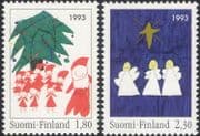 Finland 1993 Christmas/ Greetings/ Angels/ Tree/ Star/ Brownies 2v set (s143m)