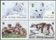 Finland 1993 WWF/ Arctic Fox/ Endangered Animals/ Nature/ Wildlife/ Conservation 4v set blk (s4559k)
