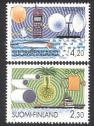 Finland 1994 Europa / Ship / Radio / Telephone / Balloon / Crops / Inventions 2v set n39076