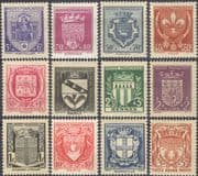 France 1941-1942 French Towns Coats-of-Arms/ Design/ Art/ History/ Relief Fund 12v set (n46024a)