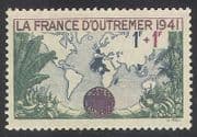 France 1941 Map / Empire / Relief Fund / Fruit / Trees / Nature 1v (n33143)