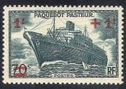 France 1941 "Pasteur"/ Ships/ Boats/ Nautical/ Surcharge/ Relief Fund 1v (n23274)