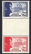 France 1942 Tricolour Legion / Military / Army / Battle / Flags 2v set + gttr (n37273)