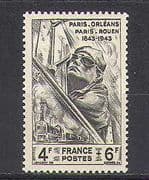 France 1944 Railway / Train / Steam Engine / Driver 1v n23895