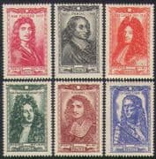 France 1944 Relief Fund / People / Writers / Mathematics / Royalty 6v set (n35288)