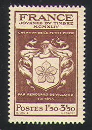 France 1944 Stamp Day  /  Coat of Arms  /  Heraldry  /  Philately 1v (n31540)