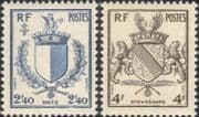 France 1945 Liberation/ Metz/ Strasbourg/ WWII/ Coat-of-Arms 2v set (n36949)
