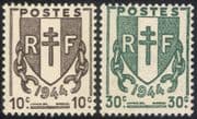 France 1945 Liberation/ WWII/ Second World War/ Coat-of-Arms/ Shield/ Chain 2v (n45277)