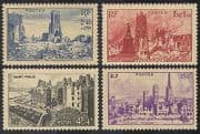 France 1945 WWII / War / Towns / Buildings / Churches 4v n31459