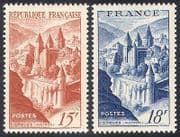 France 1947 Abbey / Buildings / Architecture / History / Heritage / Religion 2v set n41030
