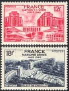 France 1948 UN/ United Nations/ Peace/ Buildings/ Palace/ Architecture 2v set (n33121)