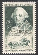 France 1949 Stamp Day / Horses / Mail Coach / Post 1v n31494
