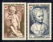 France 1950 Red Cross / Medical / Health / Art 2v set n29791