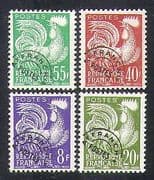 France 1954 (1959) Pre-cancel / Cockerel / Birds / Nature / Emblem 4v set (n37313)