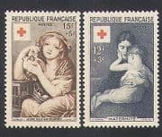 France 1954 Art / Paintings / Red Cross Fund / Health / Welfare / Doves / Birds 2v (n36061)