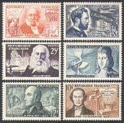 France 1955 Inventors / Steel / Textiles / Energy / Science / Transport / People 6v (n37132)