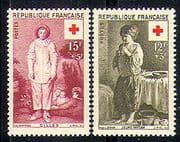 France 1956 Red Cross / Medical / Health / Children 2v n29793