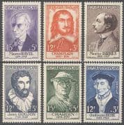 France 1956 Welfare Fund / People / Music / Art / Books / Explorer / Sculpture 6v set n39361