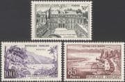 France 1957 (1958) Tourism/ Buildings/ Architecture/ Lake/Palm Trees/ Palms/ Nature 3v set (n45300)