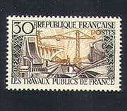 France 1957 Bridge / Dam / Crane / Buildings / Energy / Electricity / Construction 1v n33117