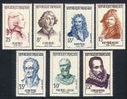 France 1957 Famous People / Art / Music / Sculpture / Science / Books / Literature 7v n33557