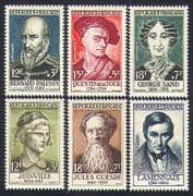 France 1957 People / Relief Fund / Art / Pottery / Politics / Books / Literature 6v (n33558)