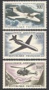 France 1957 Planes / Helicopter / Aviation / Transport / Flight / Jet 3v set (n40608)