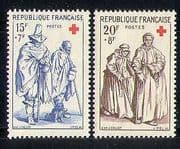 France 1957 Red Cross / Medical / Health 2v set (n27713)