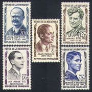 France 1957 War Heroes / People / Resistance Fighters / WWII / Military 5v set (n33590)