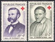 France 1958 Red Cross/ St Vincent/ Henri Dunant/ Medical/ Health 2v set (n20395)