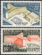 France 1958 UNESCO Headquarters Paris/ Buildings/ Architecture/ UN 2v set (n45307a)
