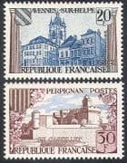 France 1959 Buildings / Architecture / Castle / Clock Tower 2v set (n33101)