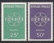 France 1959 Europa / Linked Chain Design / Animation 2v set (n35062)