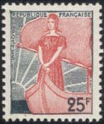 France 1959 Marianne/ "Ship of State"/ Animation/ Boat/ Sailing 1v (n45607)