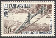 France 1959 Tancarville Suspension Bridge/ Boats/ Ships/ Motoring/ Transport/ Engineering/ Architecture 1v (n29016)