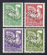 France 1960 New Currency Pre-cancel / Cockerel / Birds / Nature / Emblem 4v set (n37314)