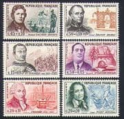 France 1961 Red Cross / People / Military / Books / Literature / Science 6v set (n33560)