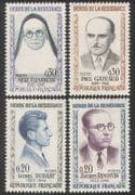 France 1961 War Heroes / Military / People / Resistance Fighters / WWII 4v set (n39364)