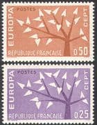 France 1962 Europa/ Trees/ Plants/ Nature/ Animation 2v set (n41893)