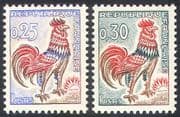 France 1962 Gallic Cock/ Cockerel/ Chickens/ Birds/ Nature/ Emblem 2v set (n41972)
