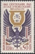 France 1962 School of Horology/ Clock Making/ Emblem/ Eagle/ Clocks 1v (n45306)