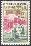 France 1962 Ship/ Cranes/ Dunkirk/ Buildings/ Transport/ Industry 1v (n24507)