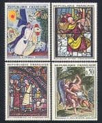 France 1963 Art / Paintings / Stained Glass / Religion / Fairies 4v set (n32996)