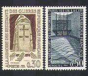 France 1963 Resistance / Army / Monuments / Memorials / WWII / People 2v set (n36938)