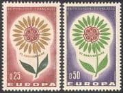 France 1964 Europa/ CEPT 5th Anniversary/ Flower/ Plants/ Animation 2v set (n41909)