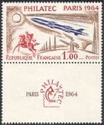 France 1964 Rocket/ Space/ Horses/ Communication/ Radio/ StampEx 1v+lbl (n24229)